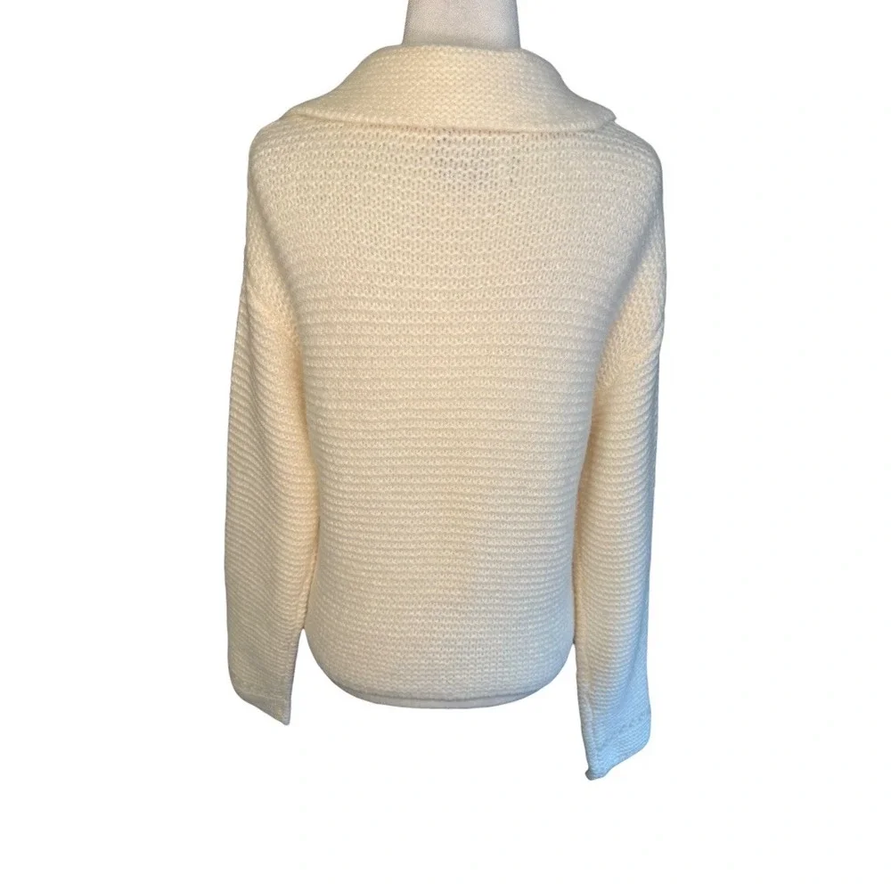 ASOS DESIGN Cream Textured Collared Knit Sweater Pullover Women US‎ 2